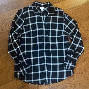 J Crew Black and White Flannel